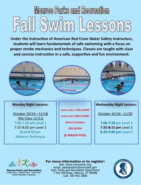 fall swim lessons