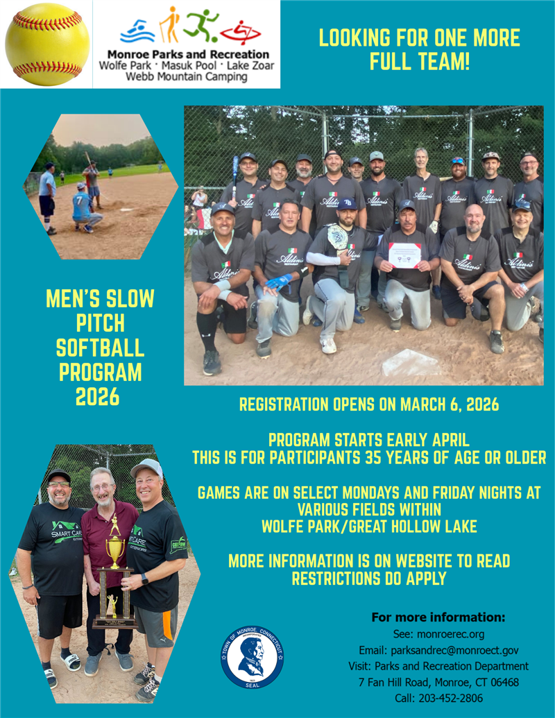 softball flyer 2026 Men