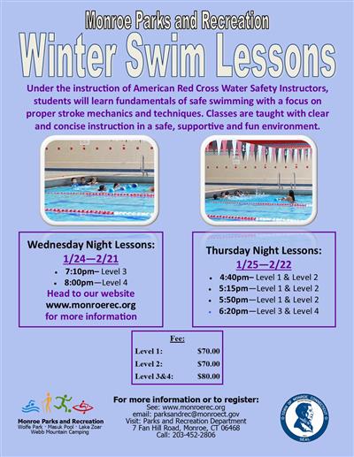 Monroe Parks and Recreation Department: Winter Youth Swim Lessons